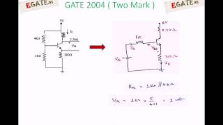 Problem on BJT Transistor Biasing  GATE 2004 ECE  Electronic Devices  wwwegatews [upl. by Beall738]