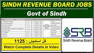 Sindh Revenue Board Jobs 2024  Social Circle [upl. by Nayb]