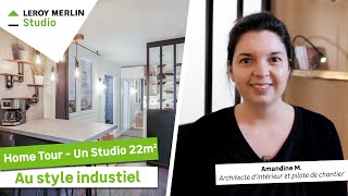 HomeTour  Aménagement complet dun studio de 22 m² au style industriel [upl. by Wilkison]