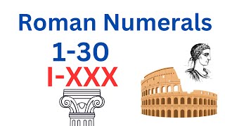 Roman Numerals 1 to 30  Roman Numbers [upl. by Itsirk409]