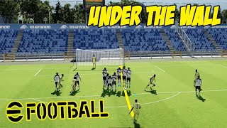 How to Score Free Kicks on eFootball 2024 Under The Wall [upl. by Simetra692]