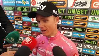 Chris Froome quotThis Race Isnt Over Yetquot  2018 Giro dItalia Stage 19 [upl. by Laehctim937]