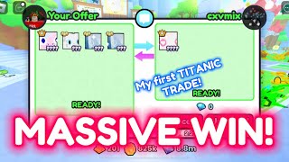 Trading Montage 6  MY FIRST TITANIC TRADE💎 MASSIVE WIN😮  Pet Simulator 99  Roblox [upl. by Shell1]