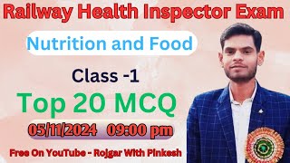 DSSSBRailway Health Inspector Exam class 1। Nutrition and Food। sanitaryinspector healthinspector [upl. by Allesor775]