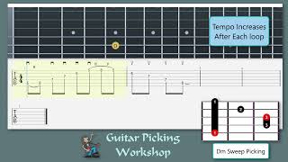 Guitar Arpeggios Dm Drill 1 Fast Speeds [upl. by Kikelia16]