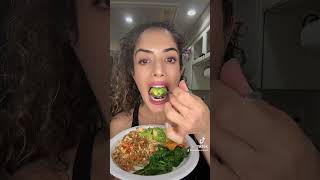 A full day of healthyish eating highprotein mukbang foodie asmr food healthyrecipes [upl. by Anifled]