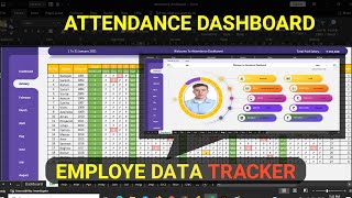 How to create dynamic attendance sheet in excel  Attendance Tracker dashboard [upl. by Stafani213]