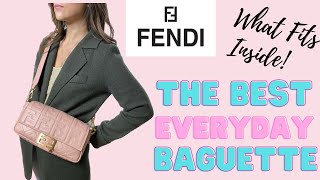 THE BEST EVERYDAY FENDI BAGUETTE WHAT FITS INSIDE amp REVIEW [upl. by Saville]