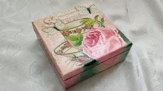 Decoupage Tutorial On Wood For Beginners  Decoupage With Napkin [upl. by Annovaj]