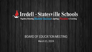 March 11 2024  Board of Education Meeting [upl. by Natalia947]