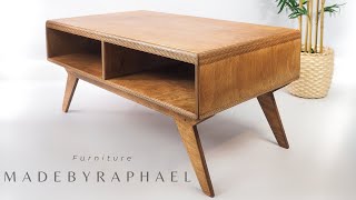 BUILDING A MID CENTURY MODERN COFFEE TABLE  Plywood furniture  Woodworking [upl. by Aicac124]