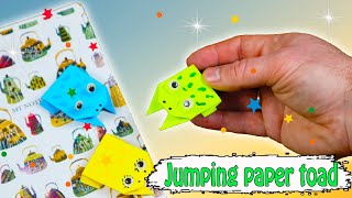 🐸Origami How To Make a Paper Jumping Frog Прыгающая бумажная лягушка [upl. by Teddi556]