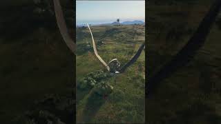 Incredible Raptor VS Pteranodon fight evrima theisle funny [upl. by Osmo]