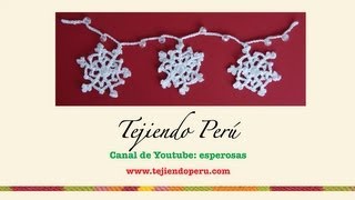 Copo de nieve tejido en crochet [upl. by Lefty]