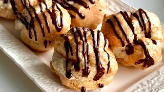 Low Carb PROFITROLES ohne Zucker Mit Vanillesoße ohne STÄRKE [upl. by Notlew]