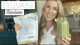 Truvani Plant Based Vanilla Protein Powder First impression and Review [upl. by Elehcin669]