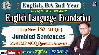 12 English Language  Foundation course  Jumbled Sentences  Important MCQs  BA 2nd year viral [upl. by Gwen]