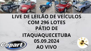 LIVE DE LEILÃO DE VEÍCULOS NA COPART COM 296 LOTES DIA 05092024 PÁTIO DE ITAQUAQUECETUBA [upl. by Hertberg]