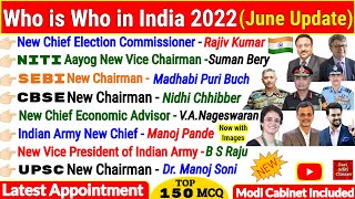 Latest Appointments 2022  Who is Who 2022 in English  Current Affairs June 2022  vartman me kon [upl. by Enalb]