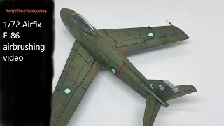 172 Airfix F86 airbrushing video [upl. by Aihsyla444]