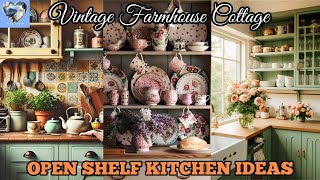 🍄🍯TINY KITCHEN OPEN SHELVES Farmhouse Cottage Chic Invent Functional Decor Ideas Vintage Inspired [upl. by Riker321]