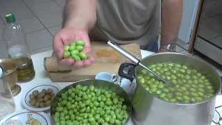 Preserve green olives  Ελιές τσακιστές by Chef Andros [upl. by Ideih197]