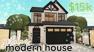 Gold 15k Bloxburg Modern House Build 2 Story WITH VOICE [upl. by Ettesel]