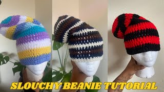 How To  Crochet slouchy beanie tutorial crochetpatterns crochet [upl. by Ardnaik662]