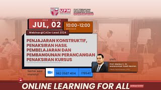 WebinarCADeLead  Penjajaran Konstruktif Penaksiran LO dan Pembangunan CAP [upl. by Jacquenette]