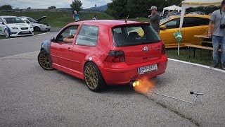 VW Golf MK4 GTI 18T  LOUD ANTILAG Sound amp Flames [upl. by Nylrehs]