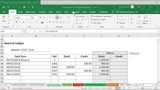 How to Use Excel to Calculate Ledger Balances amp Trial Balance Totals [upl. by Averir]