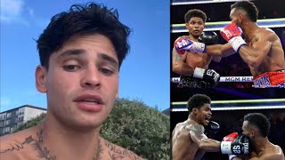 “Most BORING Fight in History” — Ryan Garcia React to Shakur Stevenson vs Edwin De Los Santos Fight [upl. by Feodore]