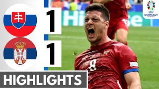 Slovenia vs Serbia 11 HIGHLIGHTS Euro 2024  Zan Karnicnik amp Luka Jovic GOALS [upl. by Anatollo]