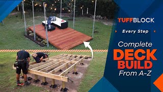 How To Build A Floating Deck  Start To Finish On A Sloping Yard Using TuffBlock Deck Blocks [upl. by Ringler]