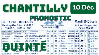 Programme 10 Décember Programme Quinté du demain CHANTILLY [upl. by Holland422]