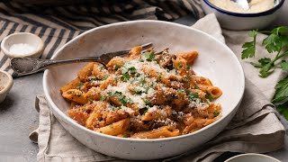 Woodsy Warming Penne Boscaiola Recipe [upl. by Nwahsiek]