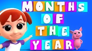 Months Of The Year Song  Educational Video  Nursery Rhymes  Baby Songs For Kids [upl. by Rufena]