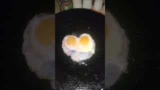 Heart shape half fry eggs egg halffryegg [upl. by Ahsuatal]