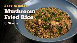 Mushroom Fried Rice  Easy to make Fried Rice  Fried Rice  Under 30 Minute Recipes  Cookd [upl. by Vannie]