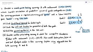 Solving for Walrasian Equilibrium for a 2x2 Production Economy [upl. by Olleina]