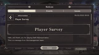 Survey Time Including My Thoughts about the Game  NieR Reincarnation [upl. by Vonnie]