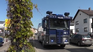 WASSERWERFER DER POLIZEI IM EINSATZ Großbrand in Forst Baden 21042015 [upl. by Tereb]