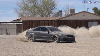 Mercedes CLK Black Series HOONING in the DesertEPIC Drifts amp Donuts [upl. by Ativoj]