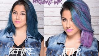 Periwinkle pink and teal balayage hair dye tutorial [upl. by Nnairb515]