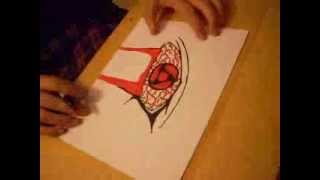 Drawing Itachis Mangekyou Sharingan  Amateratsu Form [upl. by Leirua]