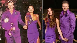 David Beckham Rips His Iconic Purple Wedding Suit at 25th Anniversary with Victoria Beckham [upl. by Ahse473]