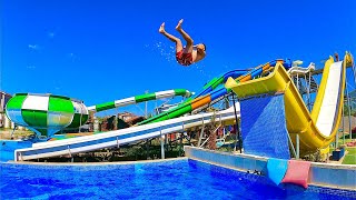 Water Slides at Trend Aqua Park in Tekirdağ Türkiye [upl. by Lerual]