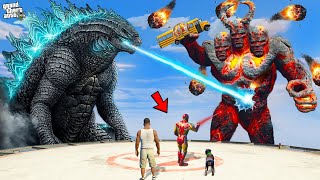 Franklin Found Godzilla And Lavagod in GTA 5 [upl. by Nevarc]