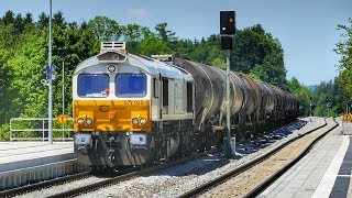 Modernisierter Bahnhof Tüßling in Oberbayern mit viel Class77 Dieselpower [upl. by Iluj]