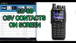 RADIODDITY GD88 CSV FILE HAM CONTACTS ON SCREEN [upl. by Eceer743]